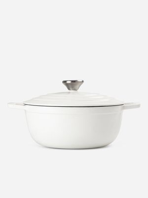 @home cast iron casserole 22cm ivory