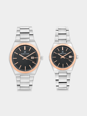 Daniel Klein Rose Plated Two-Tone Bracelet Watch His & Hers Set