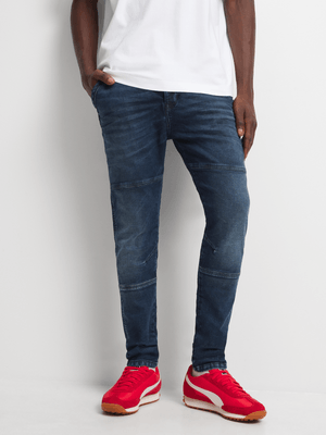 Redbat Men's Dark Blue Tapered Jeans