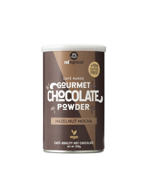 red espresso hazel nut hot chocolate tin 350g