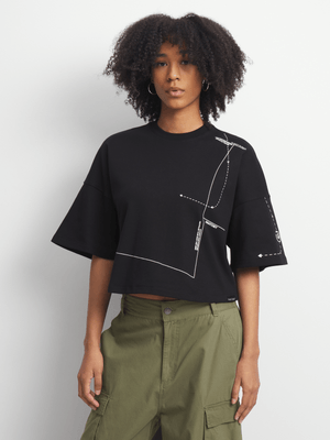 Anatomy Women's Black Cropped Boxy T-Shirt