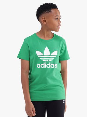 adidas Originals Unisex Youth Trefoil Green T-Shirt