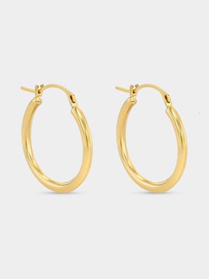 Yellow Gold & Sterling Silver Hoop Earrings