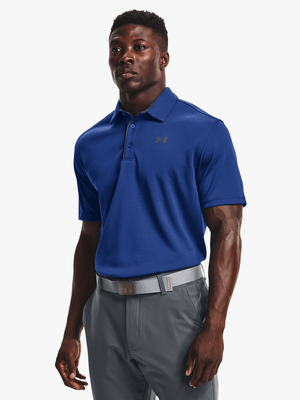 Mens Under Armour Blue Tech Polo