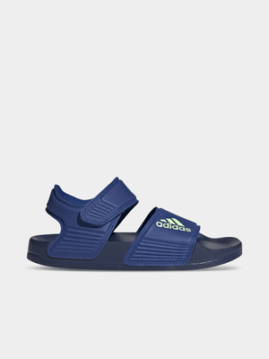 Junior Pre-School adidas Adilette Blue/Lime Sandals