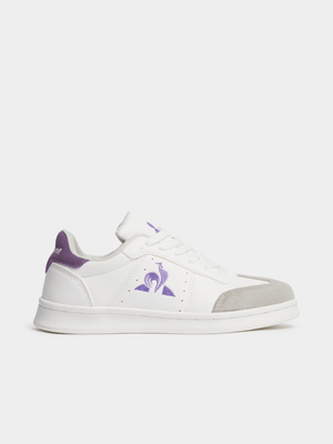 Womens Le Coq Sportif Court Vintage White/Purple Sneakers