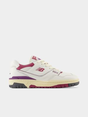 New Balance Men's 550 White/Pink/Purple Sneaker