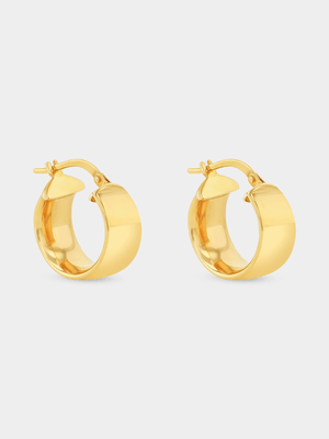 Yellow Gold & Sterling Silver Hoop Earrings