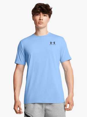 Mens Under Armour Sportstyle Left Chest Logo Blue Tee