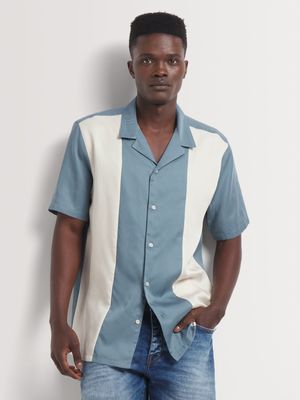 Men's Markham Stripe Lyocell Blue/White Shirt