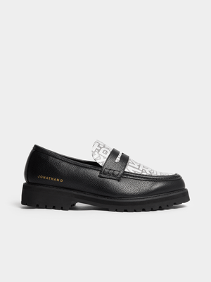 Men's Jonathan D Embossed Vamp Black & White Loafer