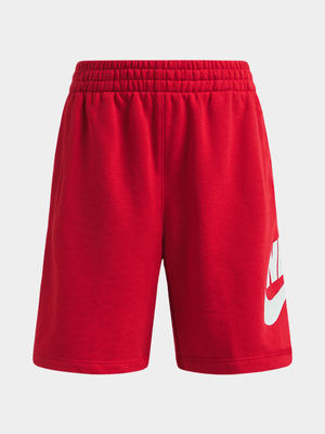 Nike Kids Boys Sportswear Club Fleece Red Shorts