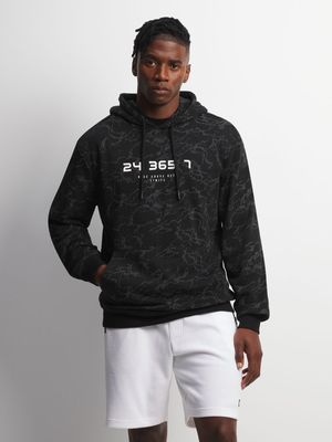 Mens TS AOP 24 365 7 Black Hoodie