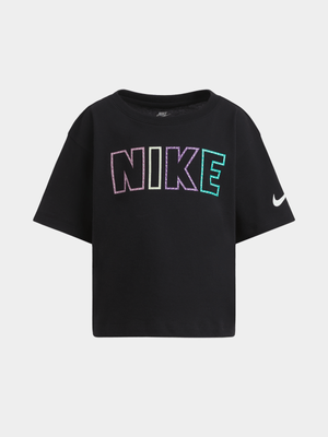 Nike Girls Kids Femme Pop Black T-Shirt