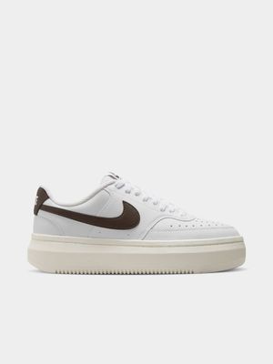 Womens Nike Court Vision Alta White/Brown Sneakers