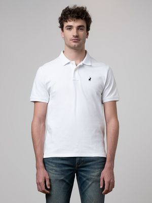 Men's Polo White Stretch Pique Golfer