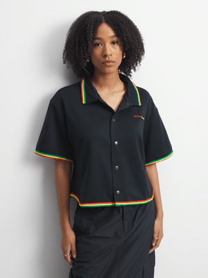 Converse x Daily Paper Women's Black Cropped Shirt