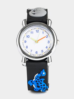 Boy's Black Dino Watch