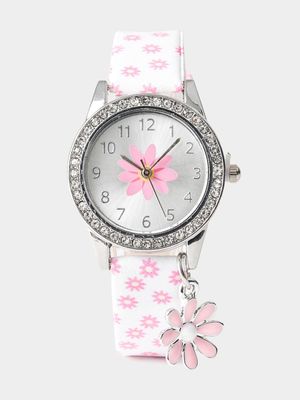 Girl's Pink Flower Watch