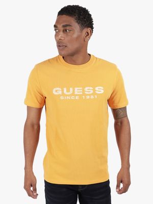 Men's Guess Yellow Logo T-Shirt