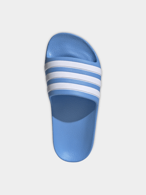 Junior Grade-School adidas Adilette Aqua Blue/White Slides