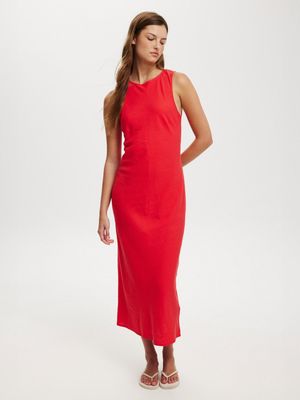 Women's Cotton On Red Haven High Neck Maxi Dress