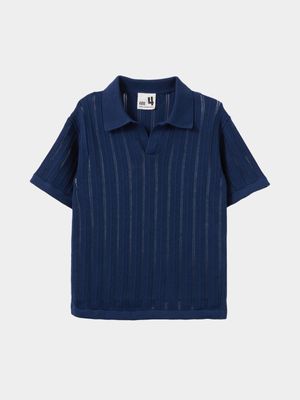 Cotton On Kids Boy Navy Preston Knit Polo