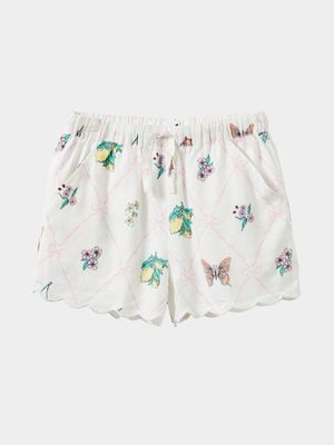 Cotton On Kids GIRL CREAM Havana Scalloped Shorts