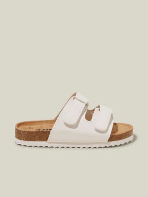 Cotton On Kids  White Frankie Double Strap Slides