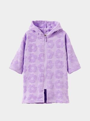 Cotton On Baby Purple Zip Through Hooded Towel