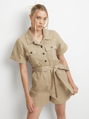 Women's Natural Denim Shortall