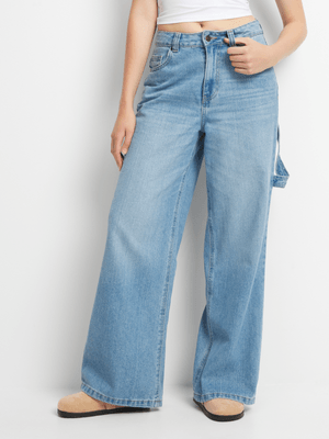 Women's Light Wash 90's Wide Leg Jeans