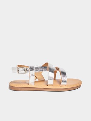 Jet Younger Girls Silver Gladiator Sandal