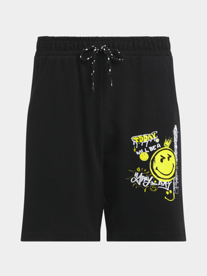 Jet Younger Boys Black Smiley Shorts