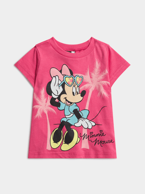 Jet Toddler Girls Coral Tropical Minnie Mouse T-Shirt