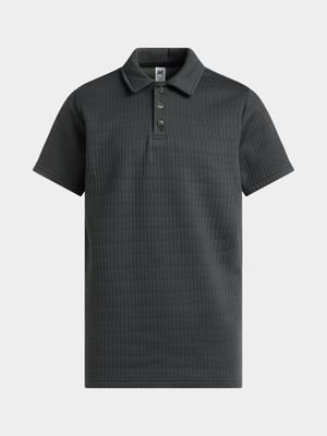 Jet Younger Boys Charcoal Textured Golf Shirt