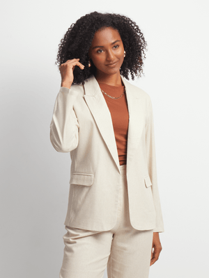 Jet Women's Stone Linen Blazer