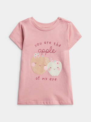 Jet Toddler Girls Pink Apples T-Shirt