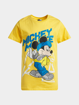 Jet Younger Boys Yellow Mickey Mouse T-Shirt