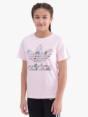 adidas Originals Girls Youth OG Symbols Pink T-Shirt