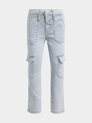 Jet Younger Boys Light Blue Cargo Denim Pants