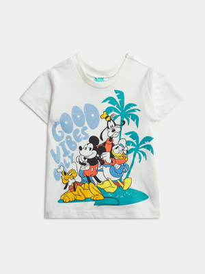 Jet Toddler Boys Cream Tropical Mickey & Friends T-Shirt