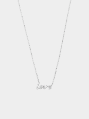 Sterling Silver “LOVE” Script Neckpiece