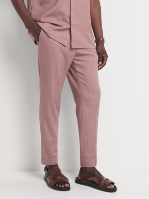 Men's Markham Smart Slim Tapered Textured Pink Trouser