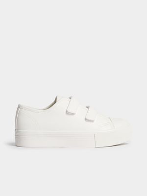 Jet Older Girls White Chunky Velcro Sneaker