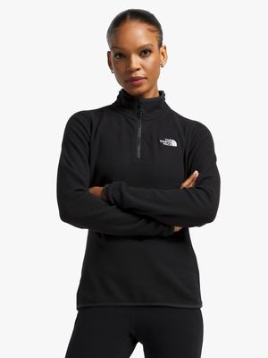 Womens The North Face Glacier 1/4 Zip Black Top