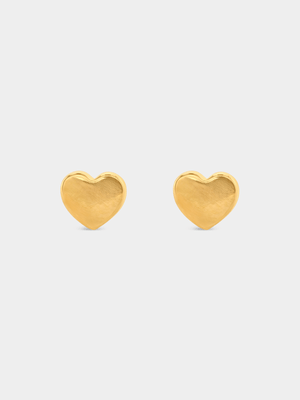 Gold Plated Sterling Silver Heart Stud Earrings