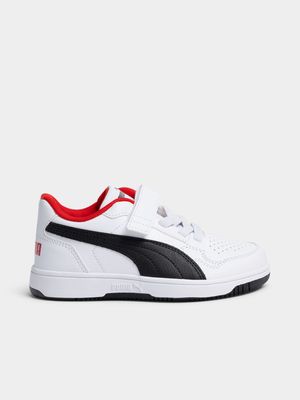 Kids Puma Rebound V6 White/Black Sneaker