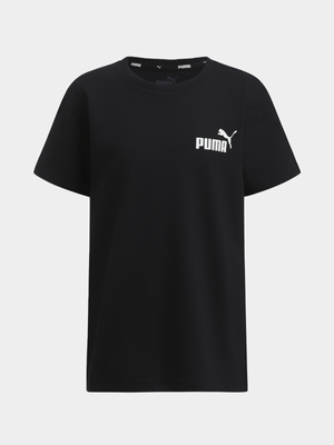 Boys Puma Essentials Small Logo Black Tee