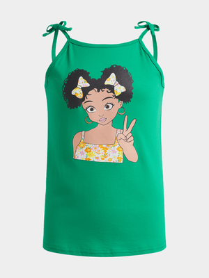 Jet Younger Girls Green Tropical Vest